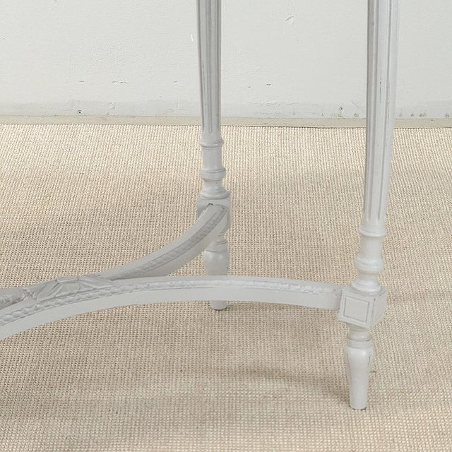 Antique French Louis XVI Painted Oval Center Table ~ End Table For Sale - Image 11 of 18
