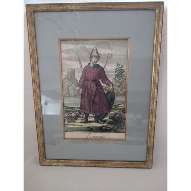 This authentic 18th-century copperplate etching, titled Russus, is a highly significant ethnographic work published in...