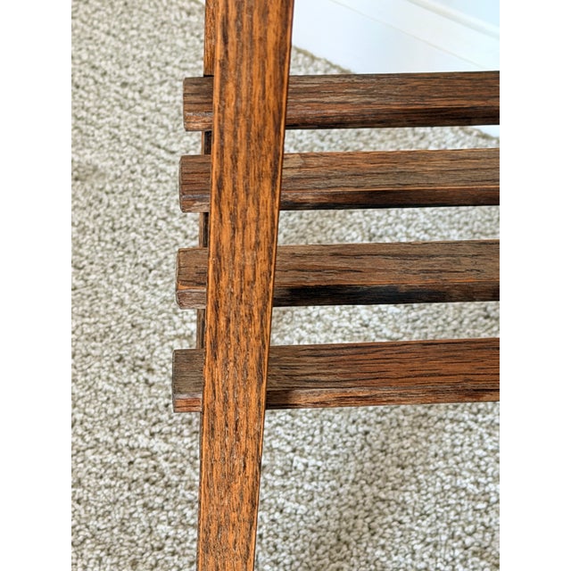 Wood Arts and Crafts Oak Tile Top Table, Plant Stand For Sale - Image 7 of 11