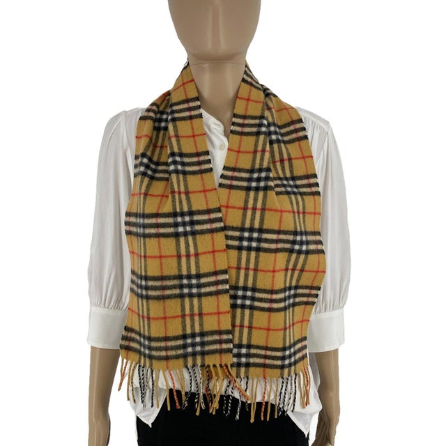 Burberry Burberry Children Brown Plaid 100% Cashmere Scarf For Sale - Image 4 of 11