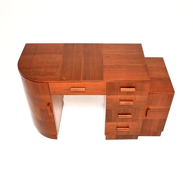 Art Deco Figured Walnut Desk, 1930 For Sale - Image 9 of 11