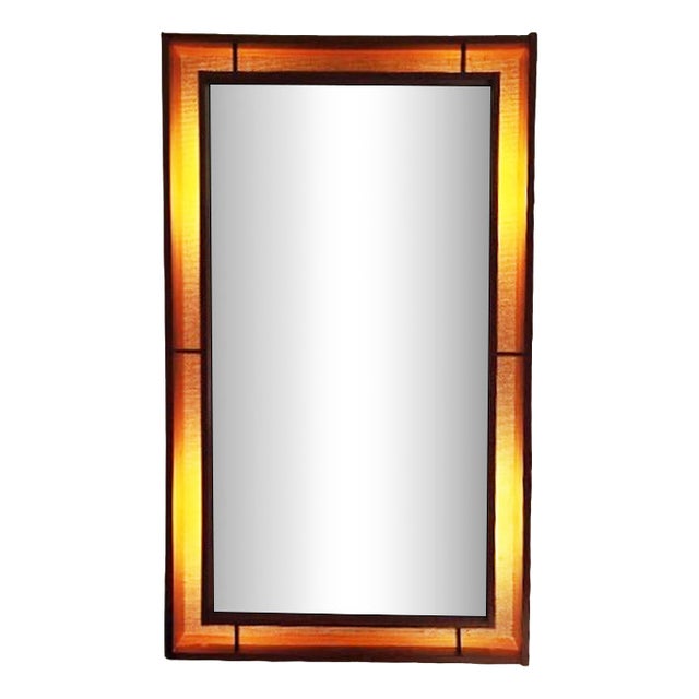 Large Vintage Backlit Mirror, Denmark, 1960s For Sale