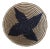 African Hand-Made Round Basket, 11.75 In. Diameter X 3.75 In. High, Natural and Black For Sale