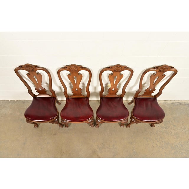 1960s Kittinger Georgian Carved Mahogany Dining Chairs, Set of Four For Sale - Image 5 of 14