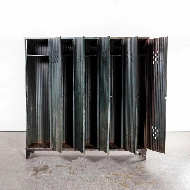 Green Green Five Door Locker by Strafor for Forge De Strasbourg, 1930s For Sale - Image 8 of 16