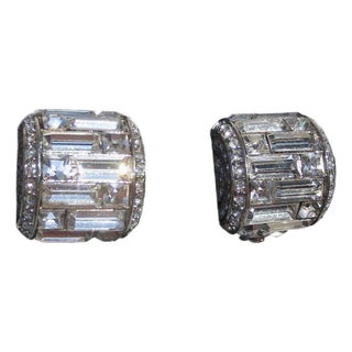 Carolee Costume Rhinestone Clip-on Earrings For Sale