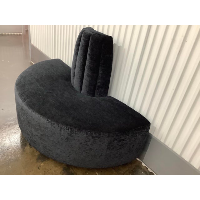 Modern Modern Upholstered Curved Sofa With Cylindrical Backrest, Modern, Black Semi-Circular For Sale - Image 3 of 8