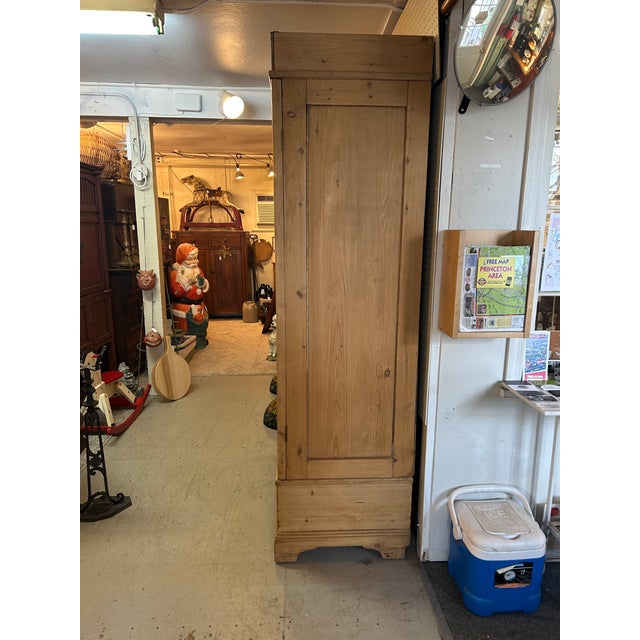 1920s Antique Irish Pine Armoire Cabinet For Sale - Image 5 of 12
