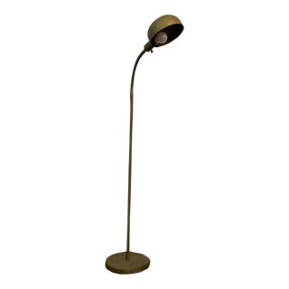 1960s Raw Unsealed Brass Plated Gooseneck Lamp For Sale