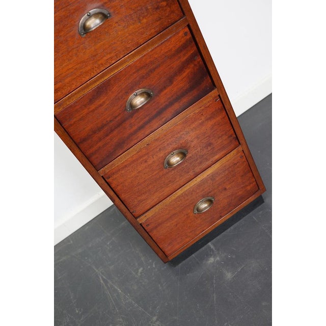 Mid-Century Dutch Industrial Mahogany Apothecary Cabinet For Sale - Image 9 of 17