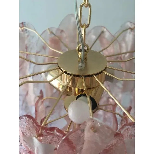 Early 21st Century Contemporary Pink "Fiamme" Murano Glass Chandelier For Sale - Image 5 of 9
