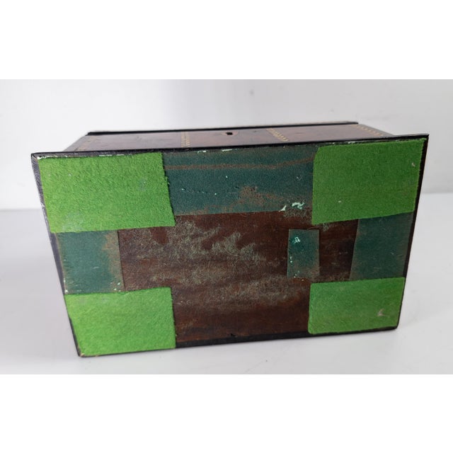 19th Century English Regency Sarcophagus Form Tea Caddy Box With Inlay For Sale - Image 11 of 14