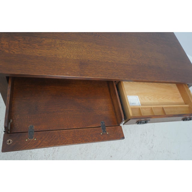 Stickley Stickley Mission Oak 2 Drawer Desk For Sale - Image 4 of 18