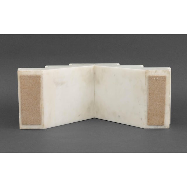 Black Marble Arrow Inlaid White Alabaster Steps For Sale - Image 9 of 9
