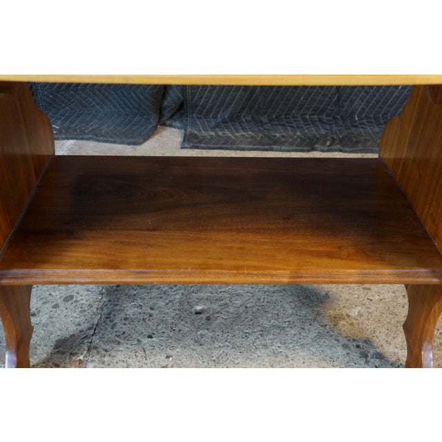 Vintage Early American Style Mahogany Library Console Book Stand Side End Table For Sale - Image 11 of 15