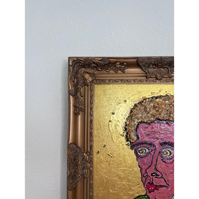 Textured Painting on Canvas by Serg Graff "Portrait of Alexander Hamilton", Coa, Framed For Sale - Image 4 of 9