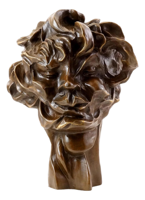 Cubist Sculpture Head, Bronze