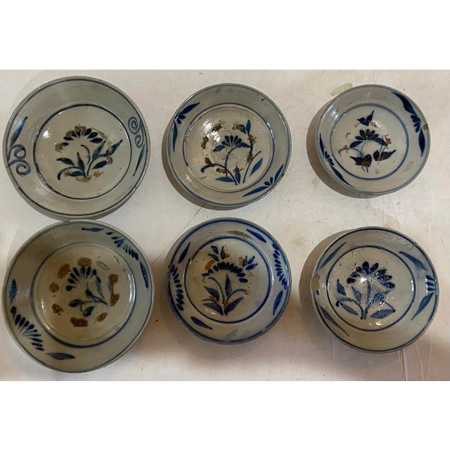 Antique Chinese Blue & White Porcelain Plates and Bowls Set of 10