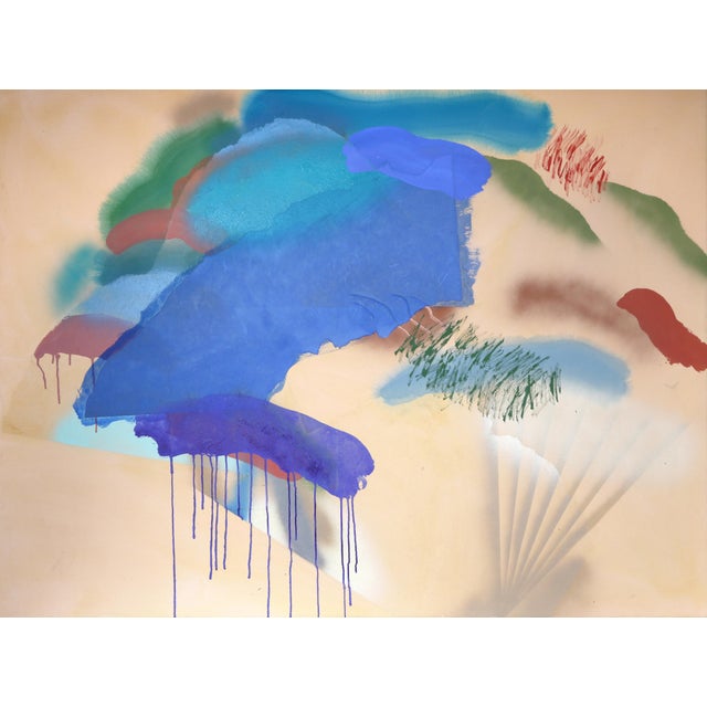 Catharine Warren Untitled - Abstracted Landscape, 1978 Acrylic With Japanese Paper Collaged by Catharine Warren For Sale - Image 4 of 5