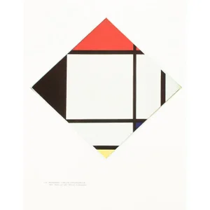 1991 After Piet Mondrian "Rhombus Painting II ", Full-Color Parisian Print