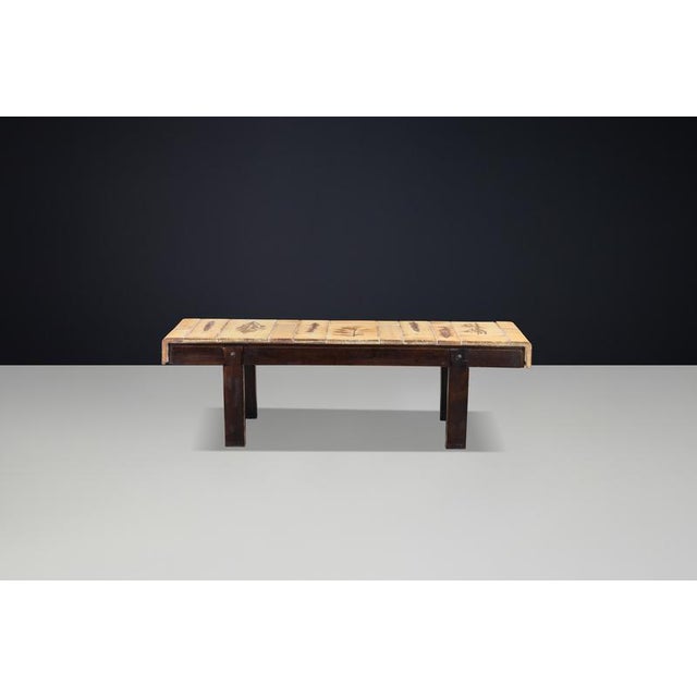 Garrigue Coffee Table with Botanical Tiles by Roger Capron, France, 1960s For Sale - Image 4 of 18