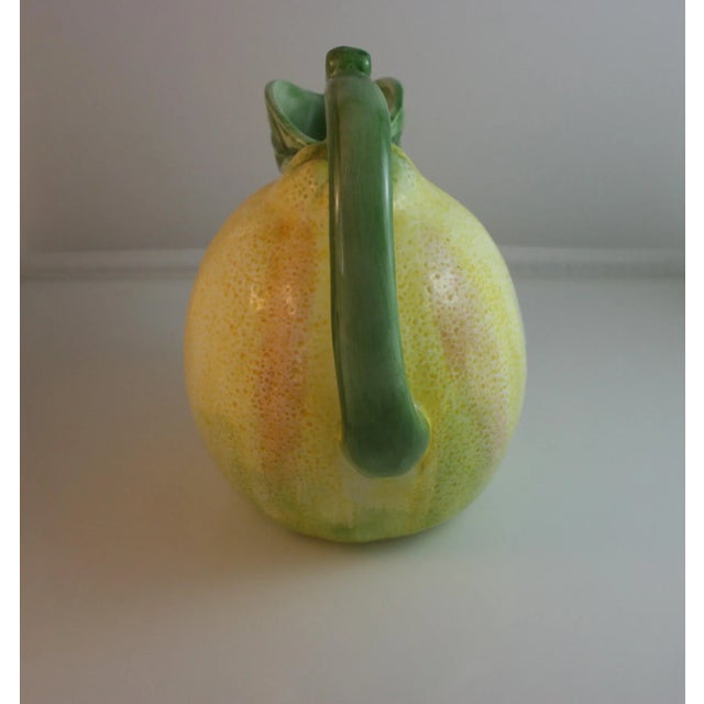 Mid 20th Century Sculpted Hand Painted Ceramic Pear Pitcher For Sale In West Palm - Image 6 of 9