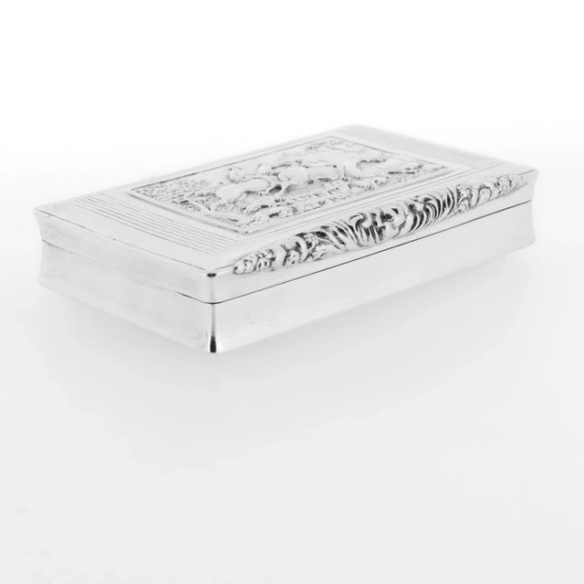 Silver Antique Early 19th Century Austrian 13 Loth Silver Equestrian Fox Hunt Snuff Box For Sale - Image 8 of 15