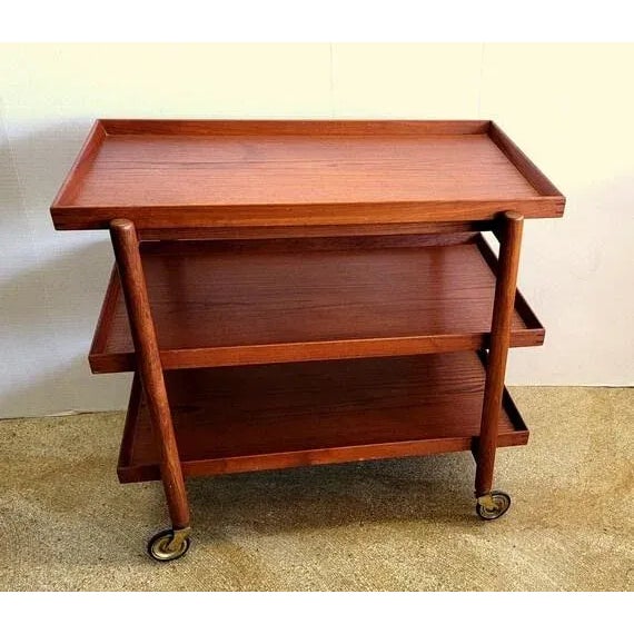 1960s Teak Bar Cart by Poul Hundevad For Sale In Miami - Image 6 of 6