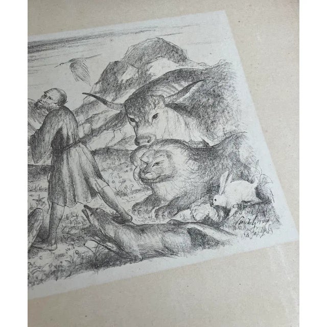 Francis Preaches to the Animals (Saint Francis of Assisi) Lithograph by Walter Teutsch (German/Romanian, 1883–1964) c.1924 For Sale In Reno/Lake Tahoe - Image 6 of 10