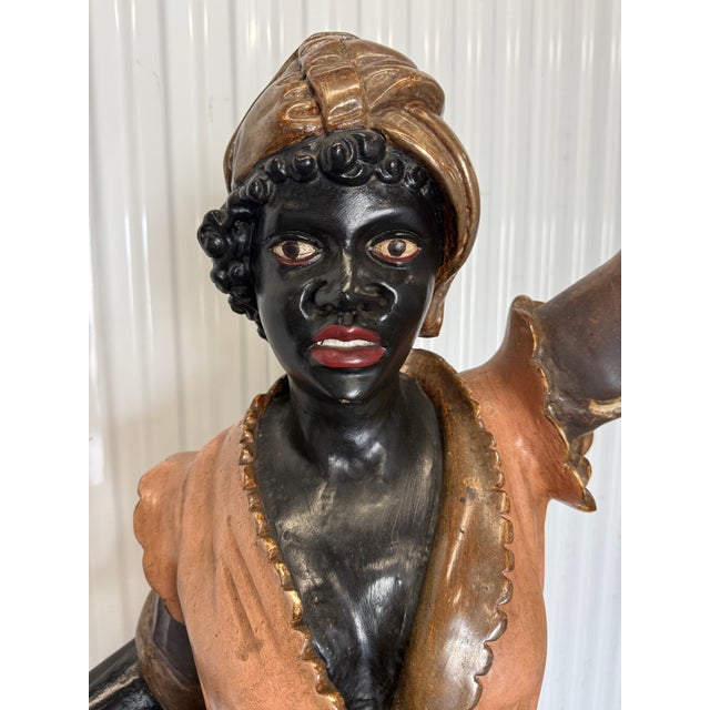 Lifesize Italian Hand Carved Polychromed Blackamoors For Sale In Miami - Image 6 of 18