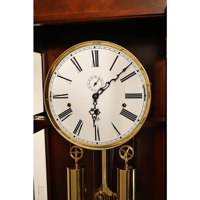 Sligh Dorset Flame Mahogany Grandfather Clock For Sale - Image 11 of 18