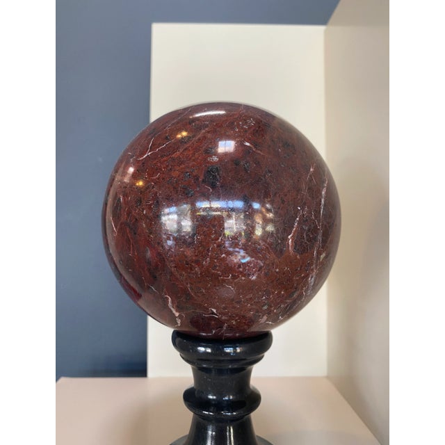 Beautiful Italian sphere shape in black marble. Each piece is in a way unique (and handcrafted in Italy. Slight variations...