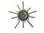 Blue Clock in Enameled Copper and Iron with Sunrays, 1950s For Sale - Image 8 of 8