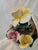 Ceramic Vintage Mid-20th Century Italian Capodimonte Porcelain Pink & Yellow Roses Clam Shell Centerpiece Figurine For Sale - Image 7 of 8