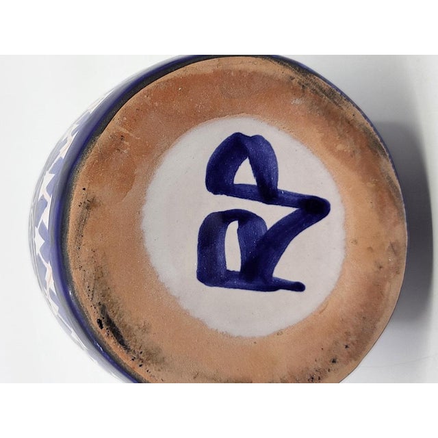 Blue Cobalt Blue Ceramic Bottle by Robert Picault, France, 1950 For Sale - Image 8 of 10