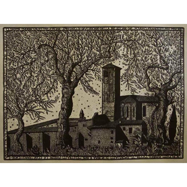 Signed in plate. Black and white woodcut by Bruno da Osimo. Bruno da Osimo, Bruno Marsili's art name (Osimo, 1888 -...