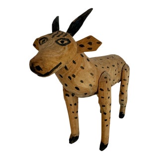 1920s Mexican Folk Wooden Goat For Sale