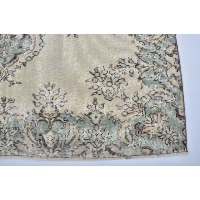 1960s Turkish Oushak Vintage Handmade Large Carpet For Sale - Image 9 of 11