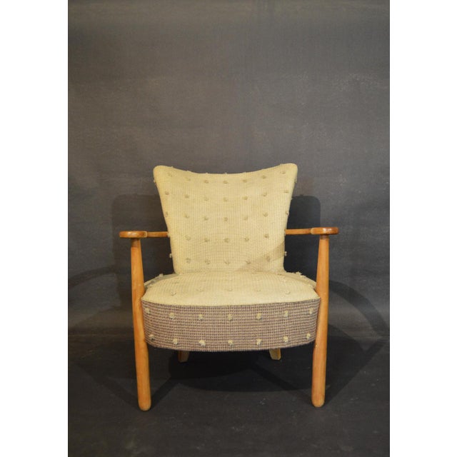 Brown Armchair attributed to Mogens Lassen, 1940s For Sale - Image 8 of 13