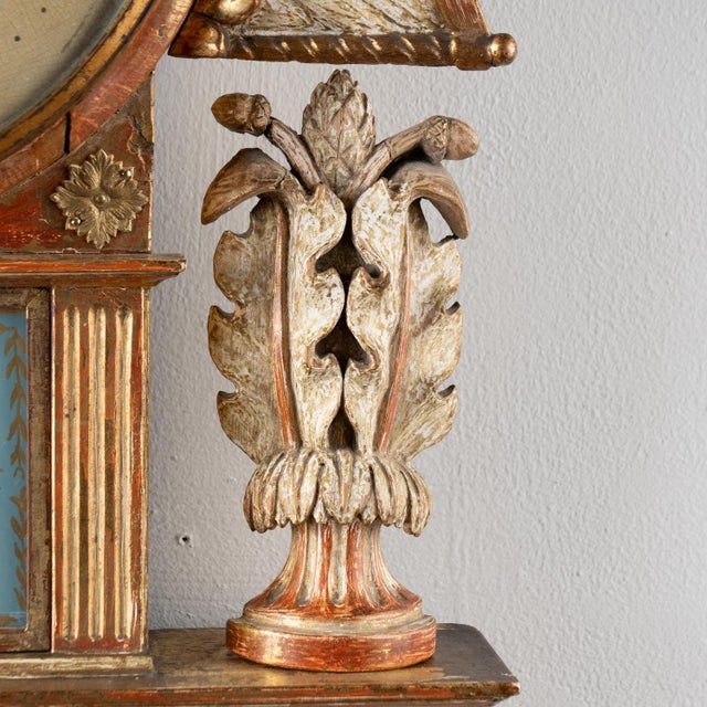 Early 19th Century Swedish Gustavian Cartel Giltwood Wall Clock With Eagle and Angels by Cederlund For Sale - Image 11 of 14