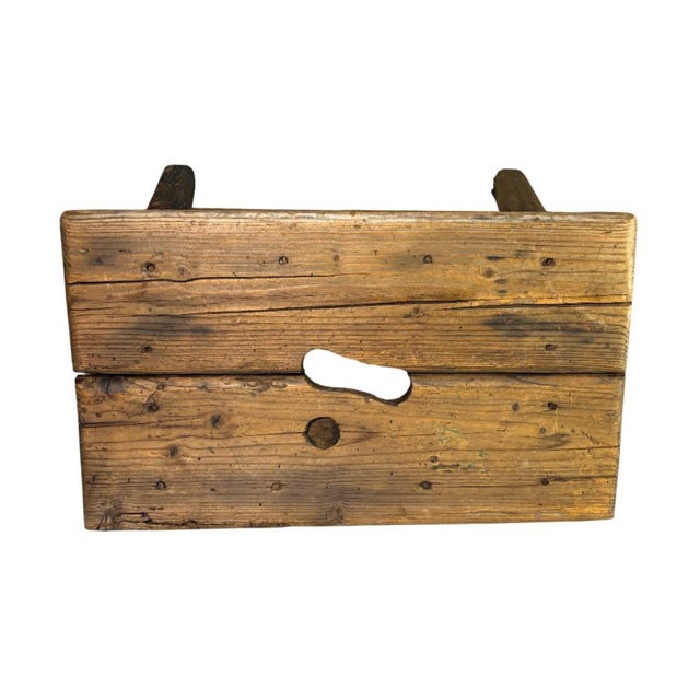 Rustic Milking Stool in Wood For Sale - Image 3 of 5