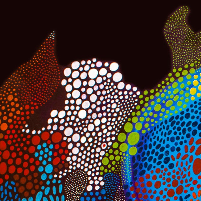 Contemporary Voluptuous Coral — Abstract Expressionist Painting, Oil Markers and Acrylics on Canvas, 48 × 48 In For Sale - Image 3 of 7