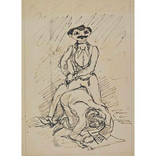 Anselmo Bucci, Figurative Composition, 1910s, Ink on Paper For Sale