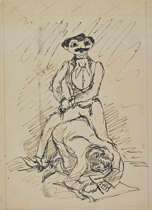 Anselmo Bucci, Figurative Composition, 1910s, Ink on Paper