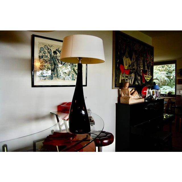 Modern Large Black Ceramic Lamp from Drummer, 1970s For Sale - Image 3 of 8