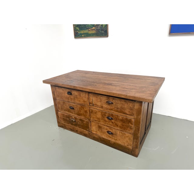 Oak Shop Counter with Drawers, France, 1920s For Sale - Image 4 of 18