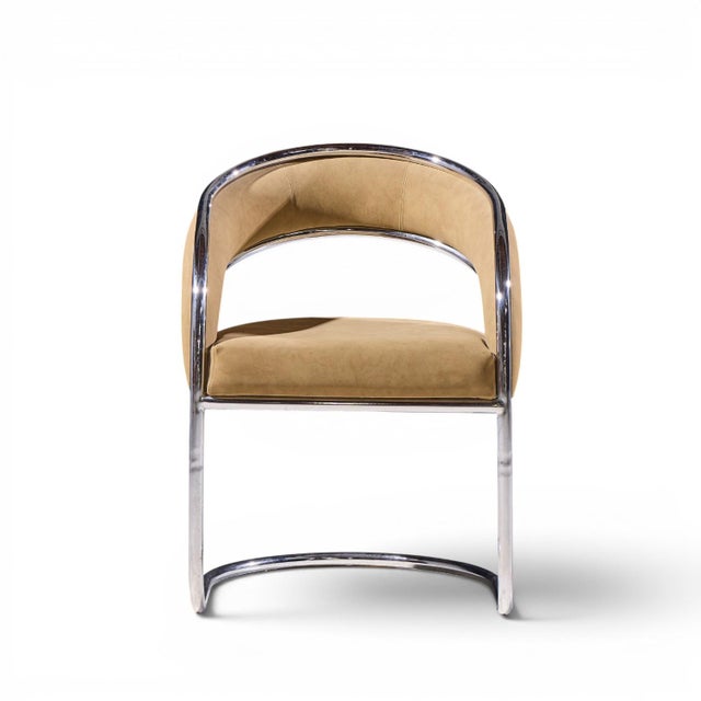 Mid 20th Century Giotto Stoppino Style Mid Century Chrome Dining Chairs - Set of 8 For Sale - Image 5 of 10