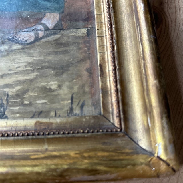 Early 1824 Original Painting on Paper - Jesus and the Samaritan and I Another Woman and Shepard Man- With Gorgeous Back Drop, Framed For Sale - Image 6 of 12