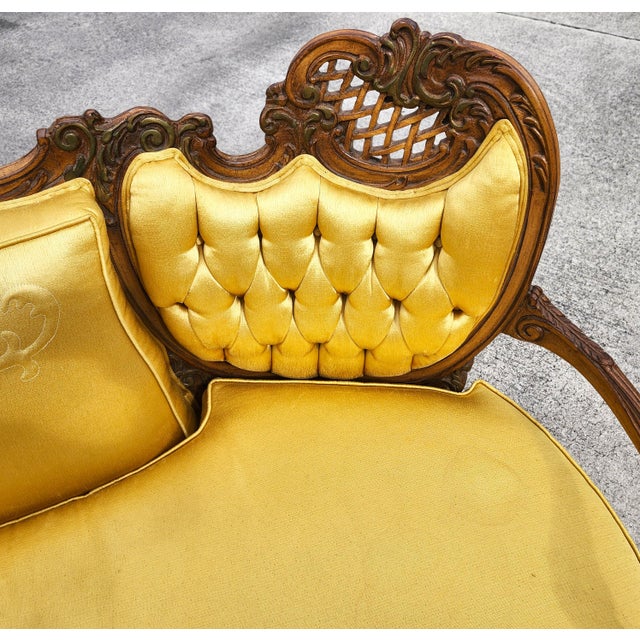 Mid 20th Century Vintage French Marie Antoinette Sectional Sofa For Sale - Image 5 of 18