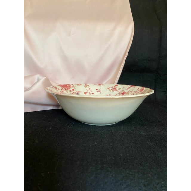 Late 20th Century Johnson Bros Original Hand Engraved Rose Chintz